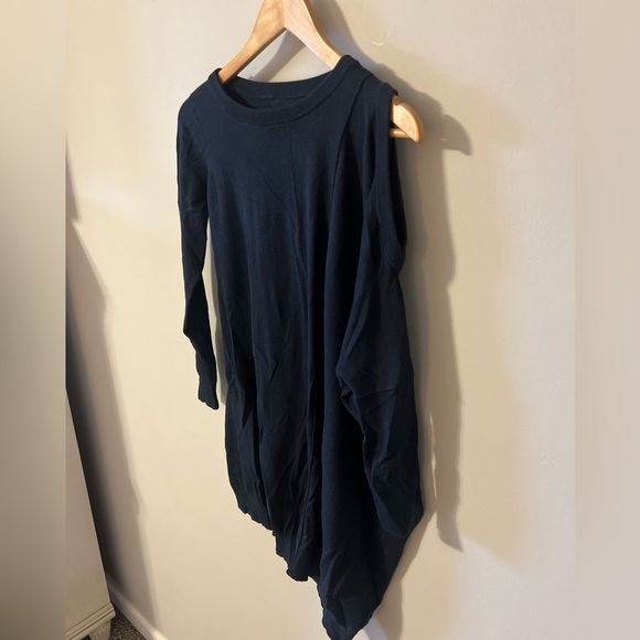All Saints Sago Cold Shoulder Sweater Dress Silk Cotton Washed Black Size 4 - Picture 4 of 9